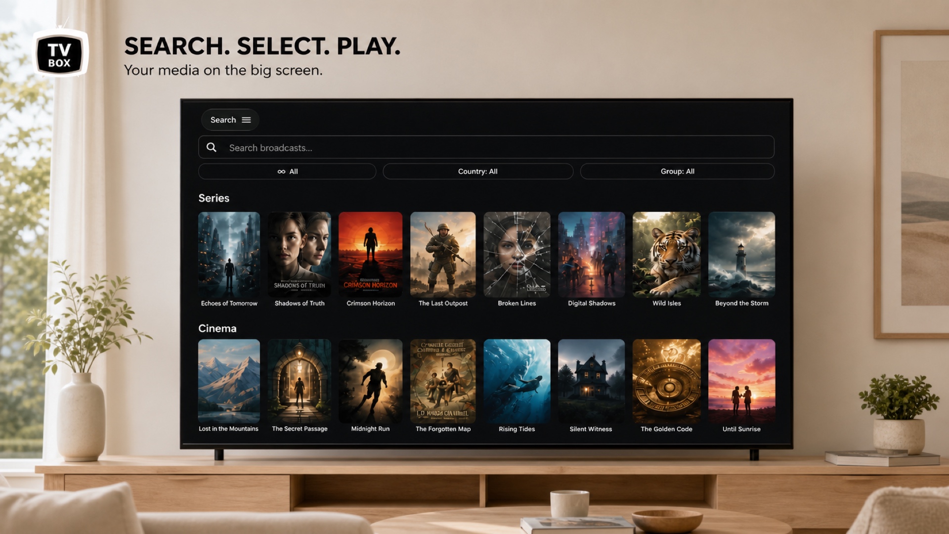 TV-Box home screen on Android TV